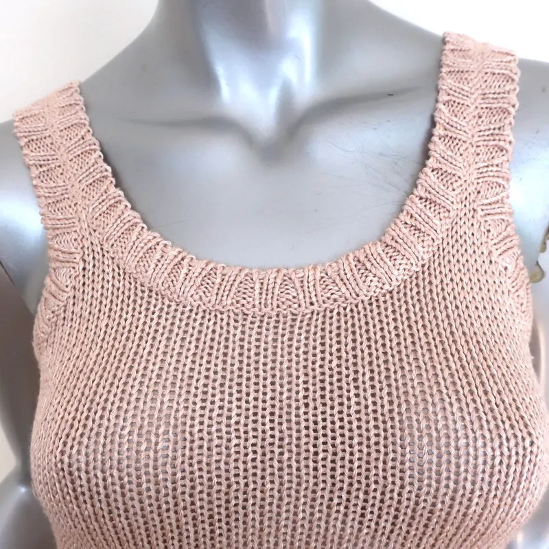 Ralph Lauren Blue Label Mini Dress Peach Linen Knit Size Extra Small NEW