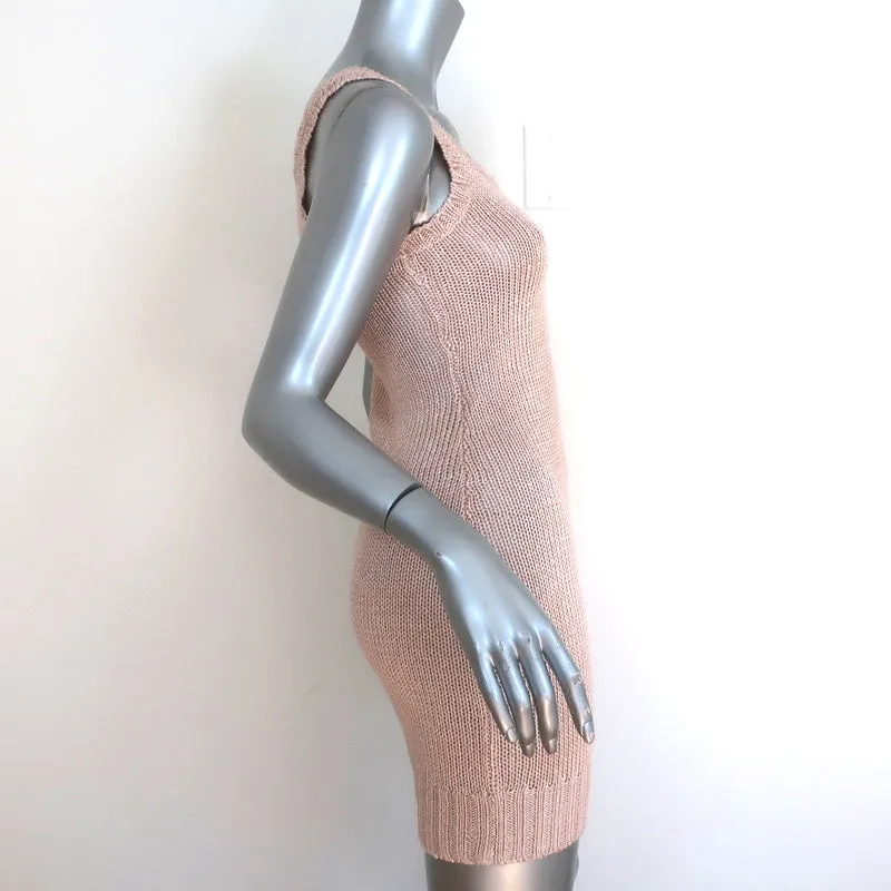 Ralph Lauren Blue Label Mini Dress Peach Linen Knit Size Extra Small NEW