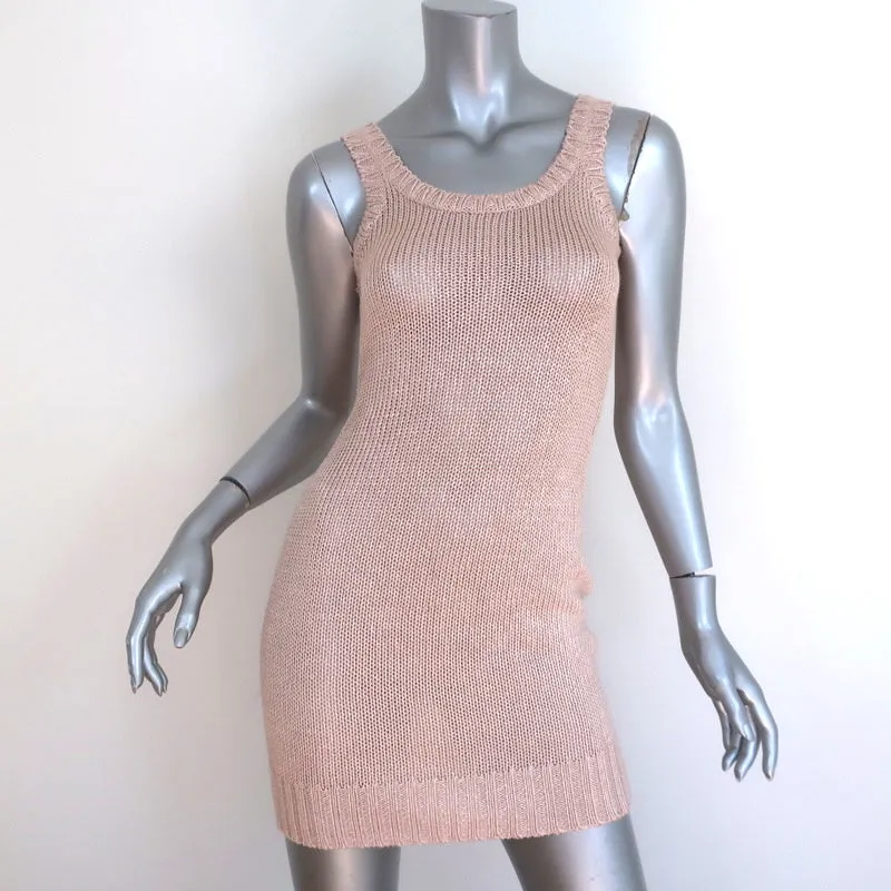 Ralph Lauren Blue Label Mini Dress Peach Linen Knit Size Extra Small NEW