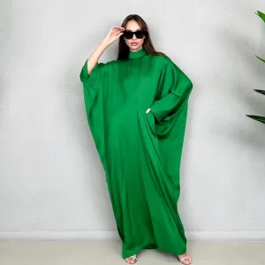 RAM23 JAMILA HIGH NECK BAMBOO SILK SATIN KAFTAN