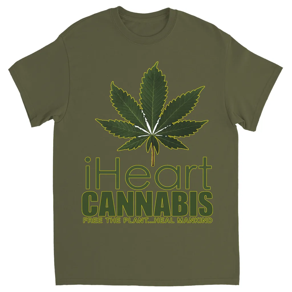 Rastafari JAMS Reggae Radio - iHeart Cannabis (DARK Colored) T-Shirts