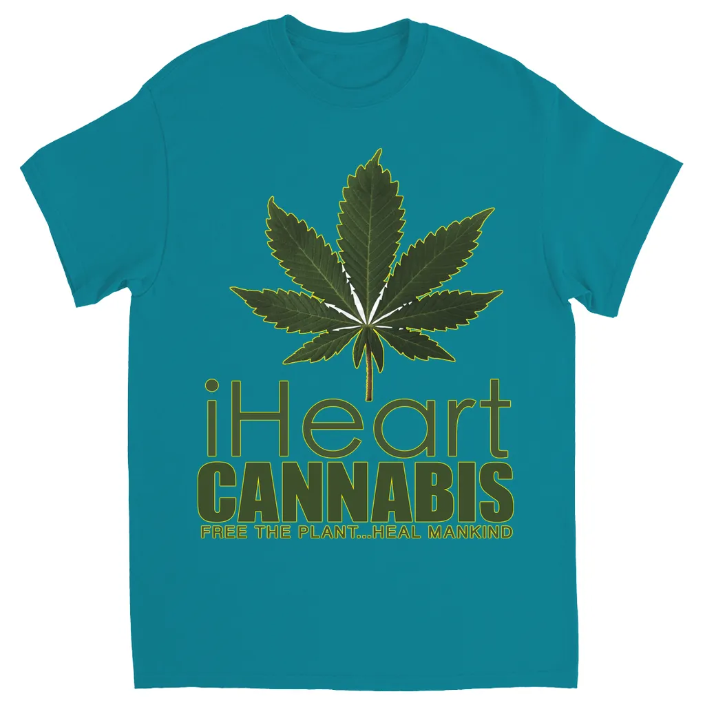Rastafari JAMS Reggae Radio - iHeart Cannabis (DARK Colored) T-Shirts