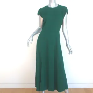 Reformation Gavin Open-Back Midi Dress Green Crepe Size 8