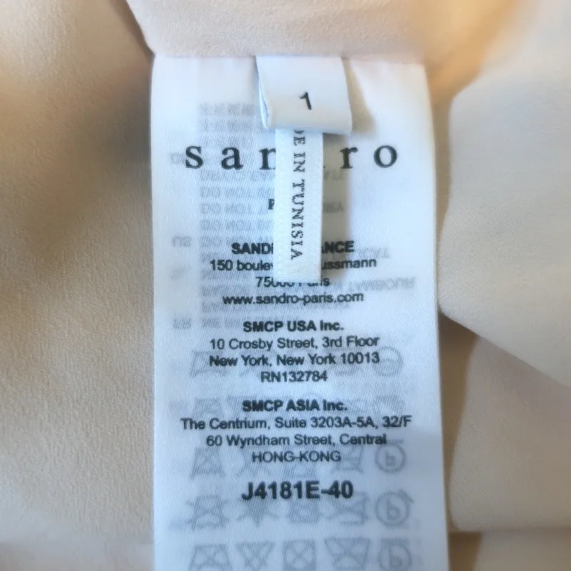 Sandro Eode Keep on Dancing Print Pleated Midi Skirt Light Blue Chiffon Size 1