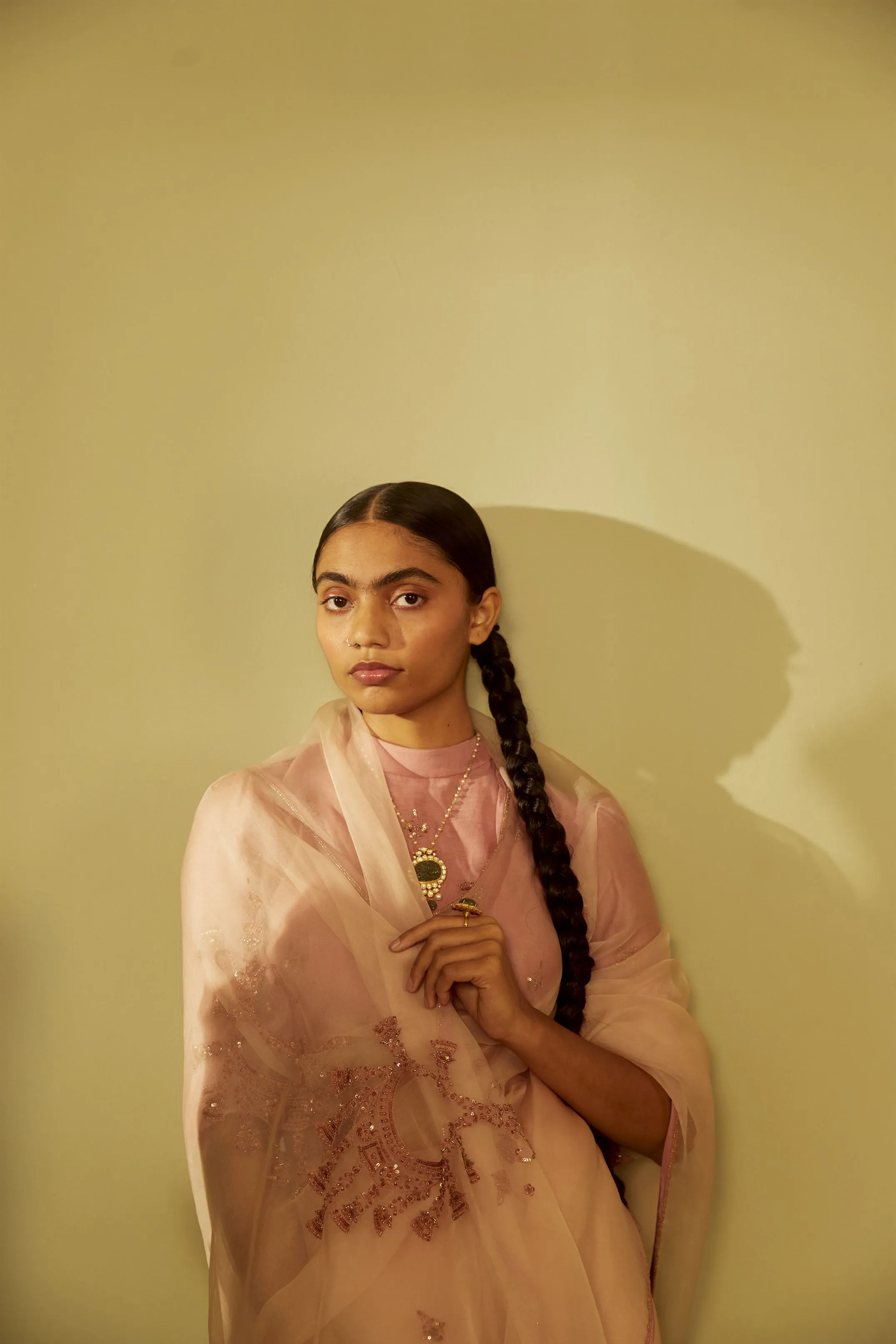 Sarang Kaur Moore Park Pink Jhoomar saree Organza silk Blouse piece Chanderi silk Jhoomar SK01188