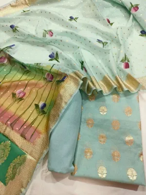 Sea Green Banarasi Salwar Suit