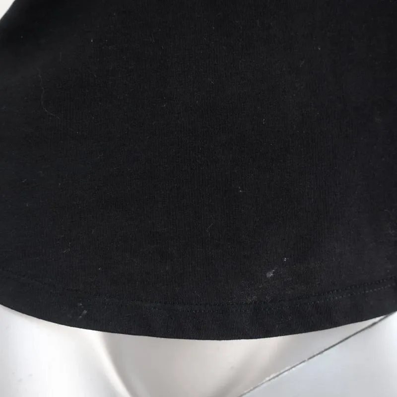 See by Chloe Bell Sleeve Tee Black Cotton & Polka Dot Chiffon Size Extra Small