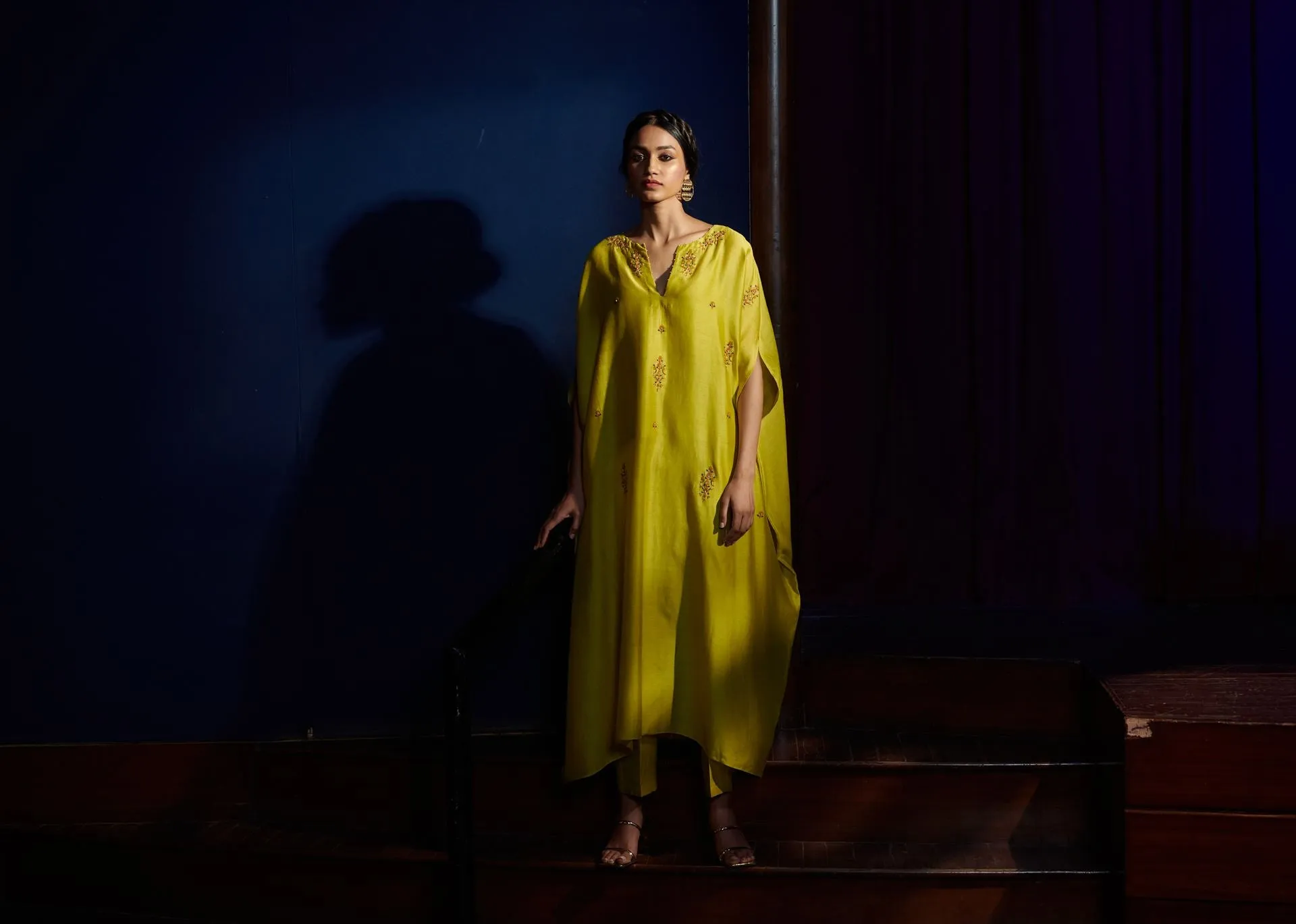Shikha Mehta Wordle Aqua Vami Kurta Set Silk Chanderi  Silk Organza Aqua The Other Me Sm-Aw-013
