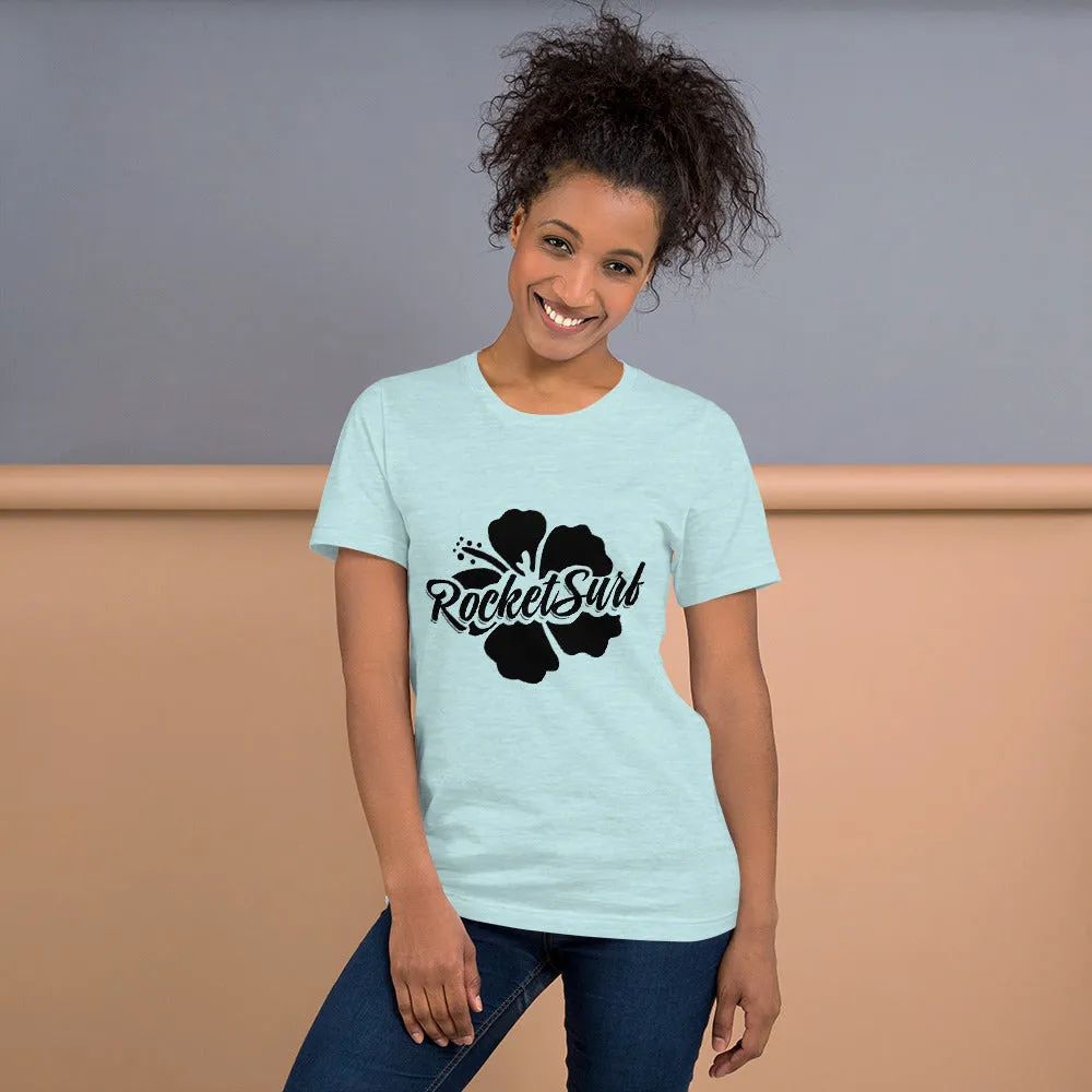 Short-Sleeve Unisex T-Shirt Black Flower
