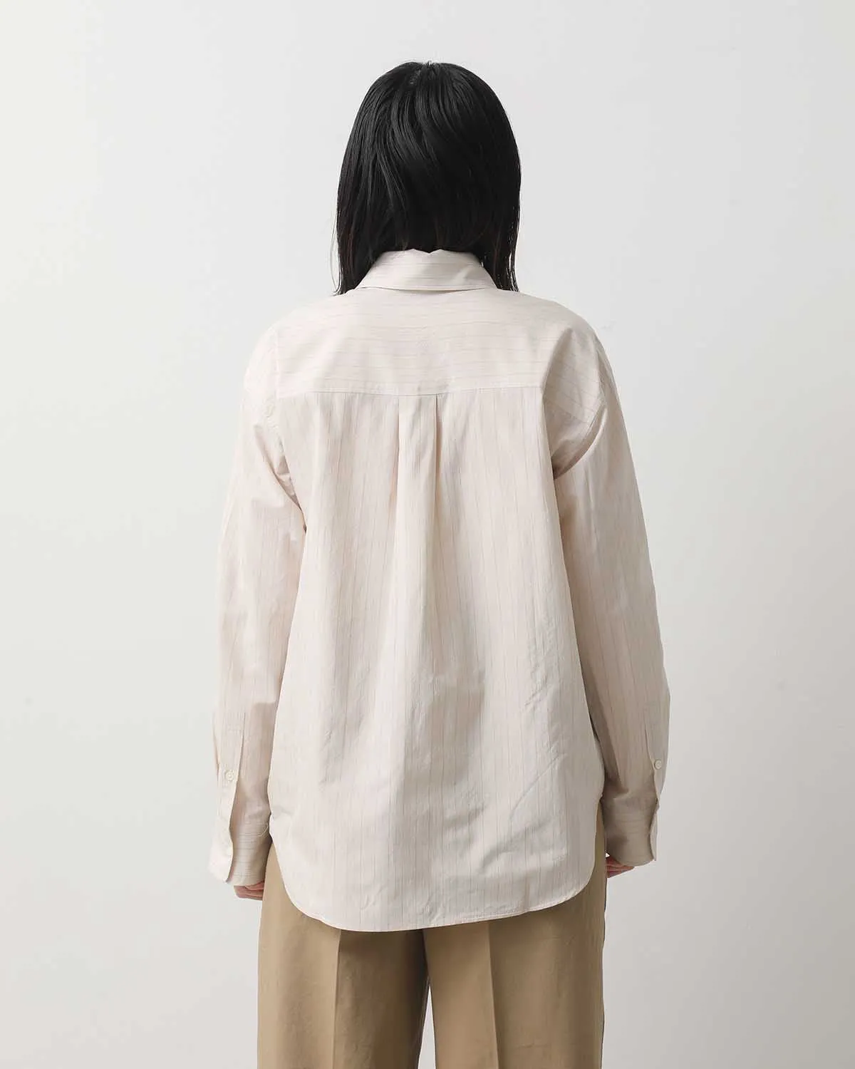 SILK COTTON STRIPE SHIRT (WOMEN'S)