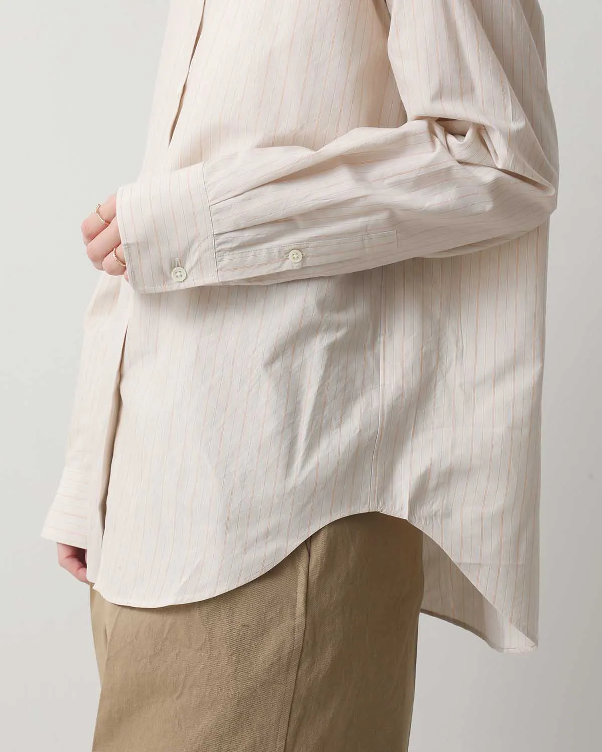 SILK COTTON STRIPE SHIRT (WOMEN'S)