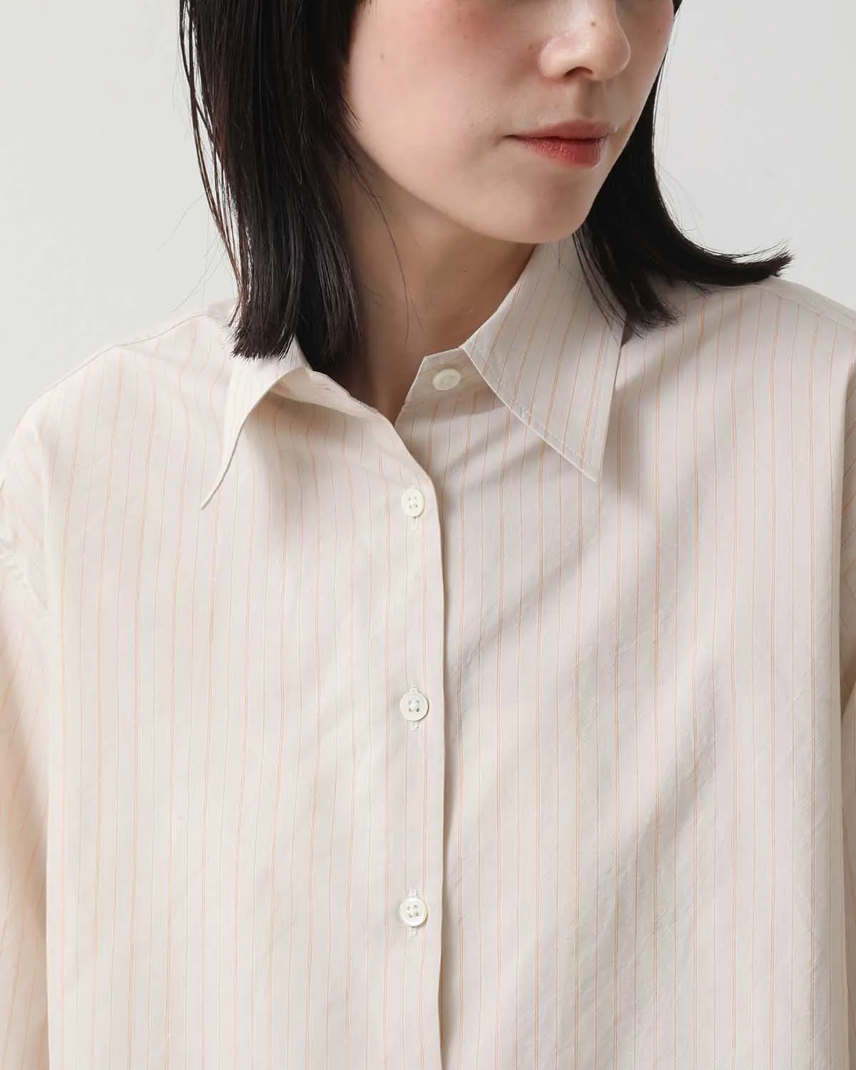 SILK COTTON STRIPE SHIRT (WOMEN'S)