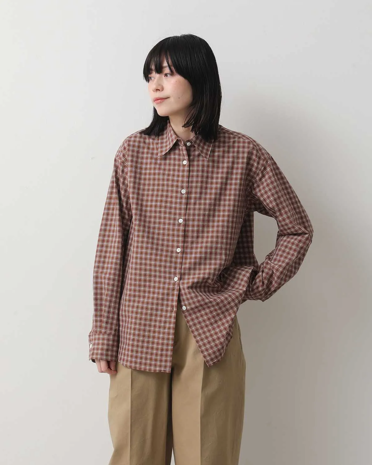SILK COTTON STRIPE SHIRT (WOMEN'S)