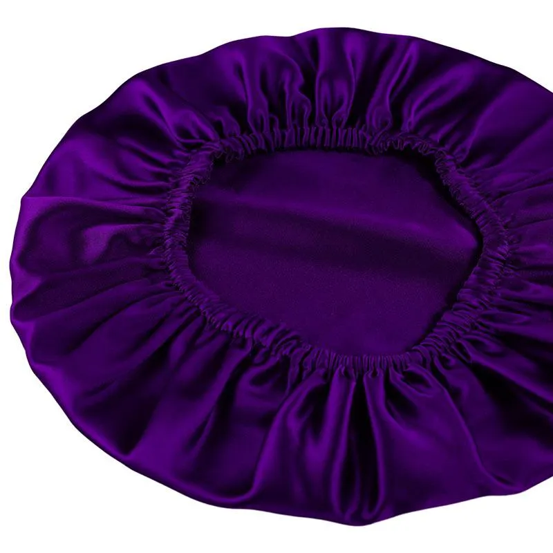 Silk Hair Bonnet - Double side no edge - Royal Purple