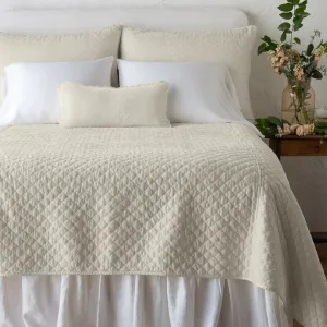 Silk Velvet Quilted Deluxe Sham - Parchment