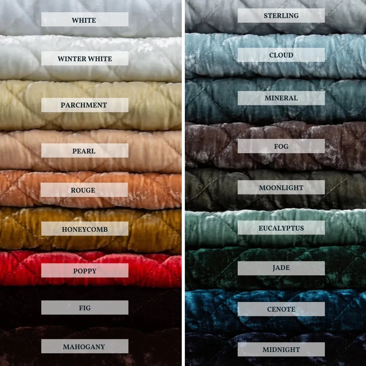 Silk Velvet Quilted Deluxe Sham - Parchment
