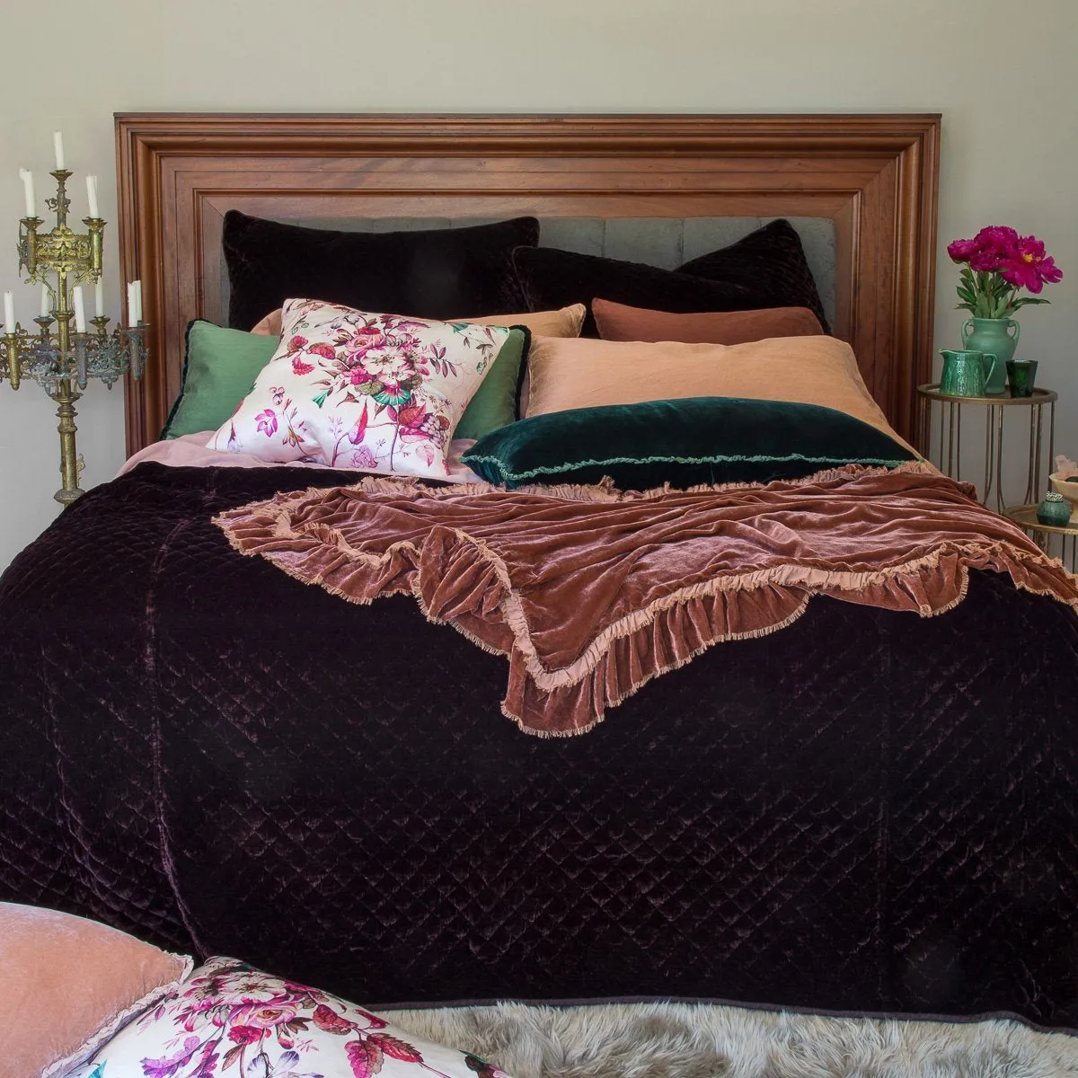 Silk Velvet Quilted Sham