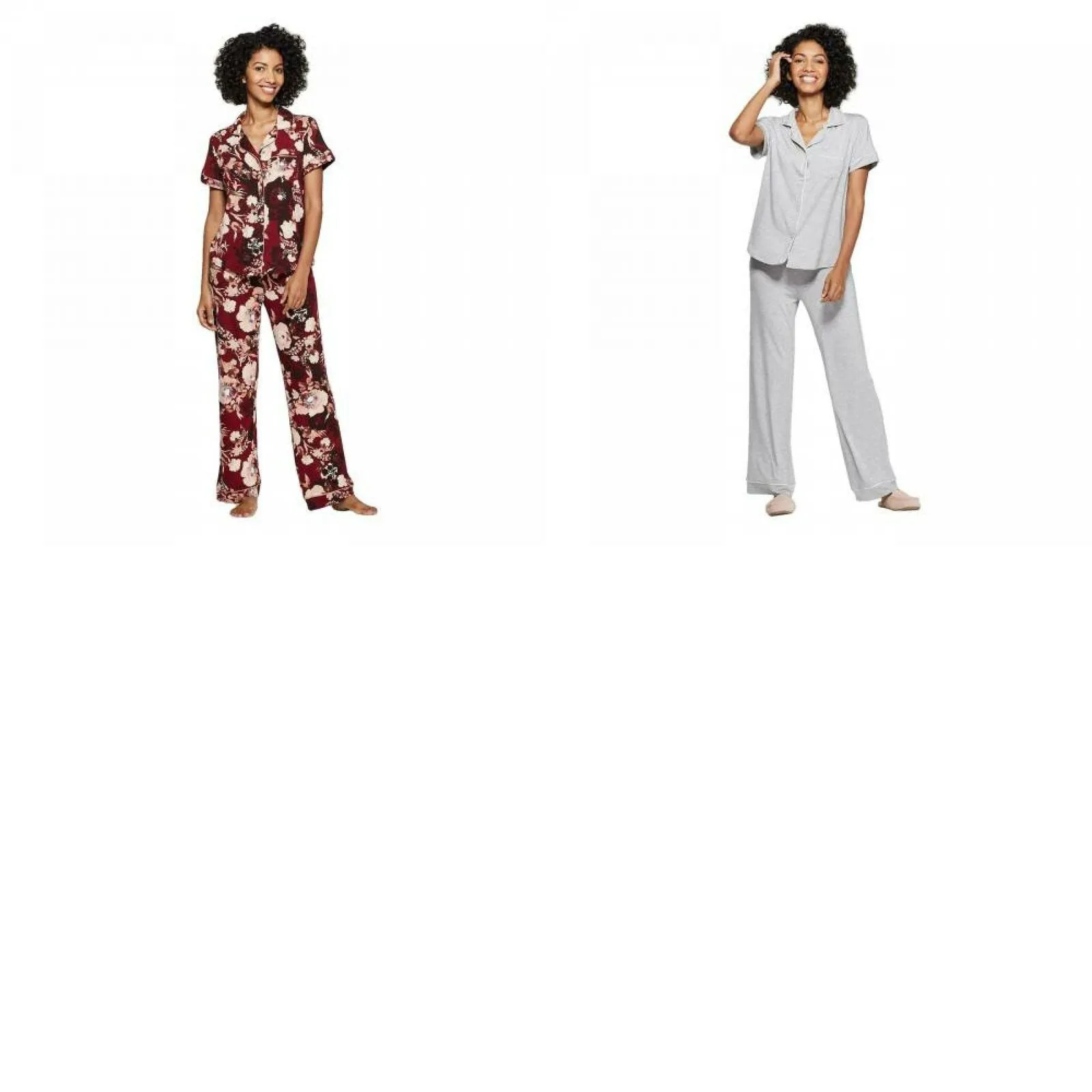 Stars Above Women's Floral Print Beautifully Soft Notch Collar Pajama Set