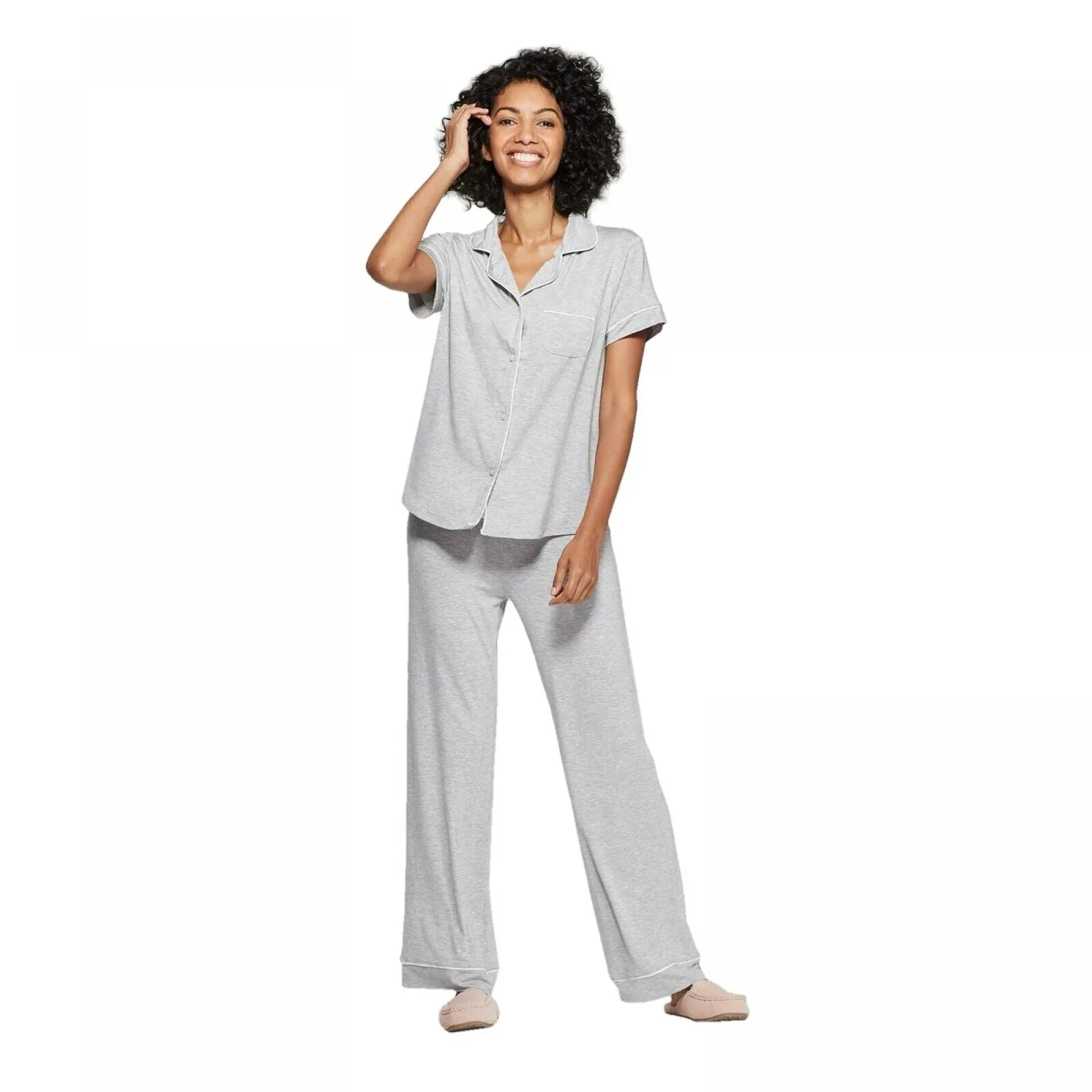 Stars Above Women's Floral Print Beautifully Soft Notch Collar Pajama Set