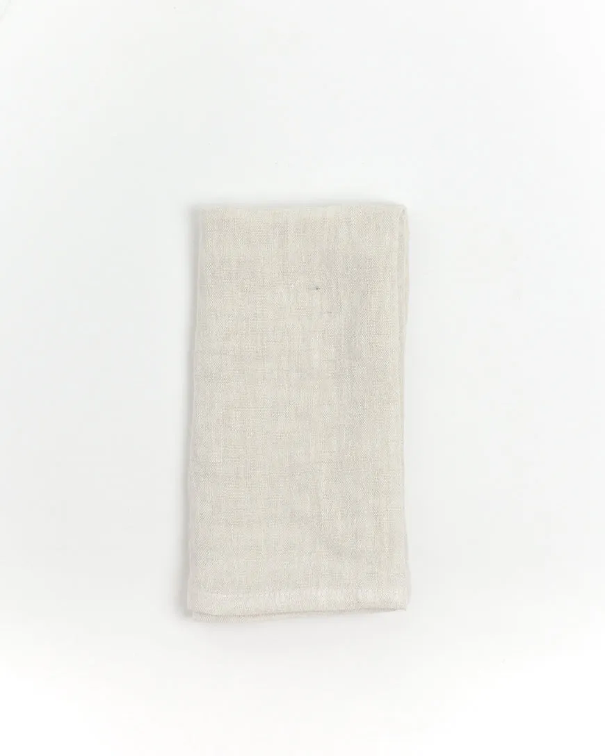 Stone Washed Linen Hemmed Dinner Napkins