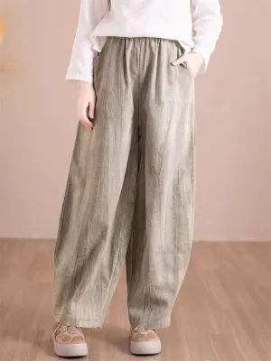 Summer Plain Loose Linen Pants for Women