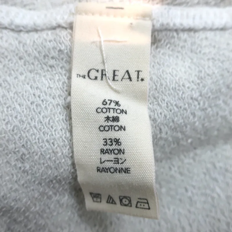 THE GREAT Floral Embroidered College Sweatshirt Heather Gray Size 2