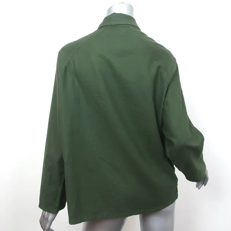 THE GREAT Frayed Army Jacket Dark Olive Size 1