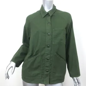 THE GREAT Frayed Army Jacket Dark Olive Size 1