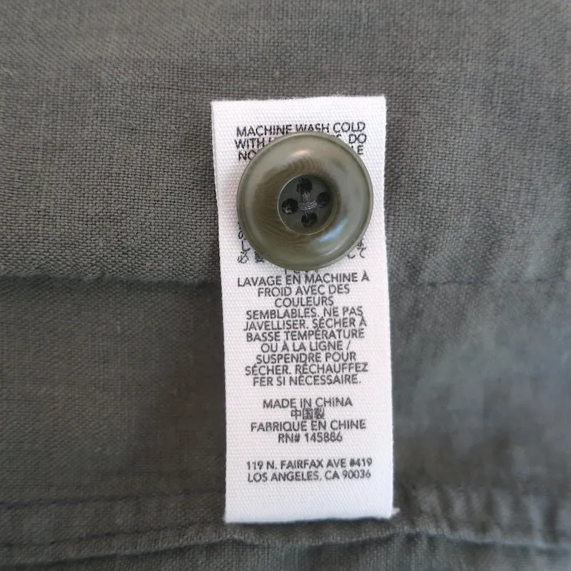 THE GREAT Tulip Jacket Army Green Linen-Cotton Size 1