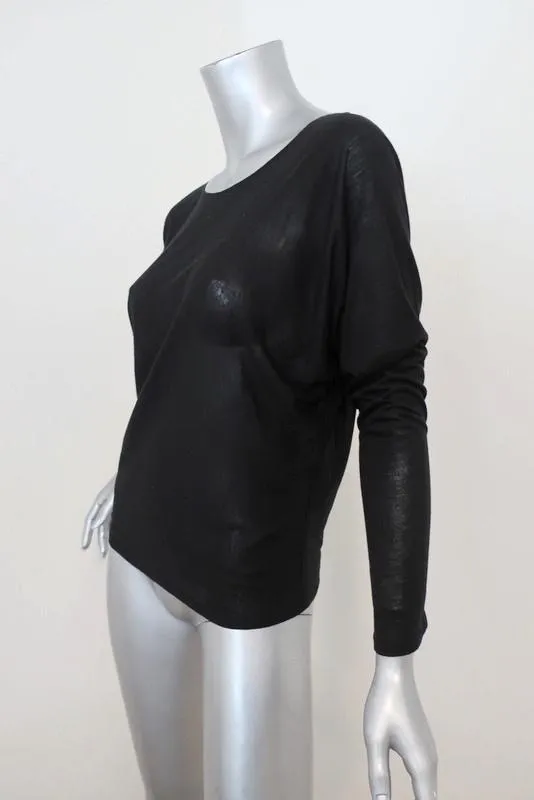 The Row Batwing Top Telmont Black Modal-Silk Jersey Size Extra Small
