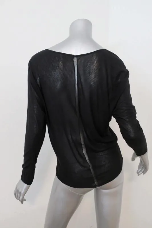 The Row Batwing Top Telmont Black Modal-Silk Jersey Size Extra Small
