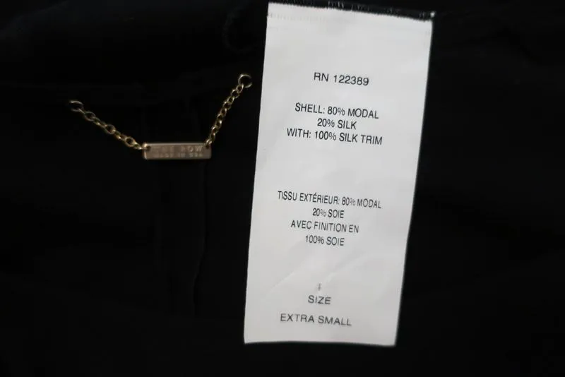The Row Batwing Top Telmont Black Modal-Silk Jersey Size Extra Small