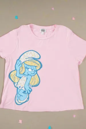 The Smurfs x Unique Vintage Pink Smurfs Fitted Tee