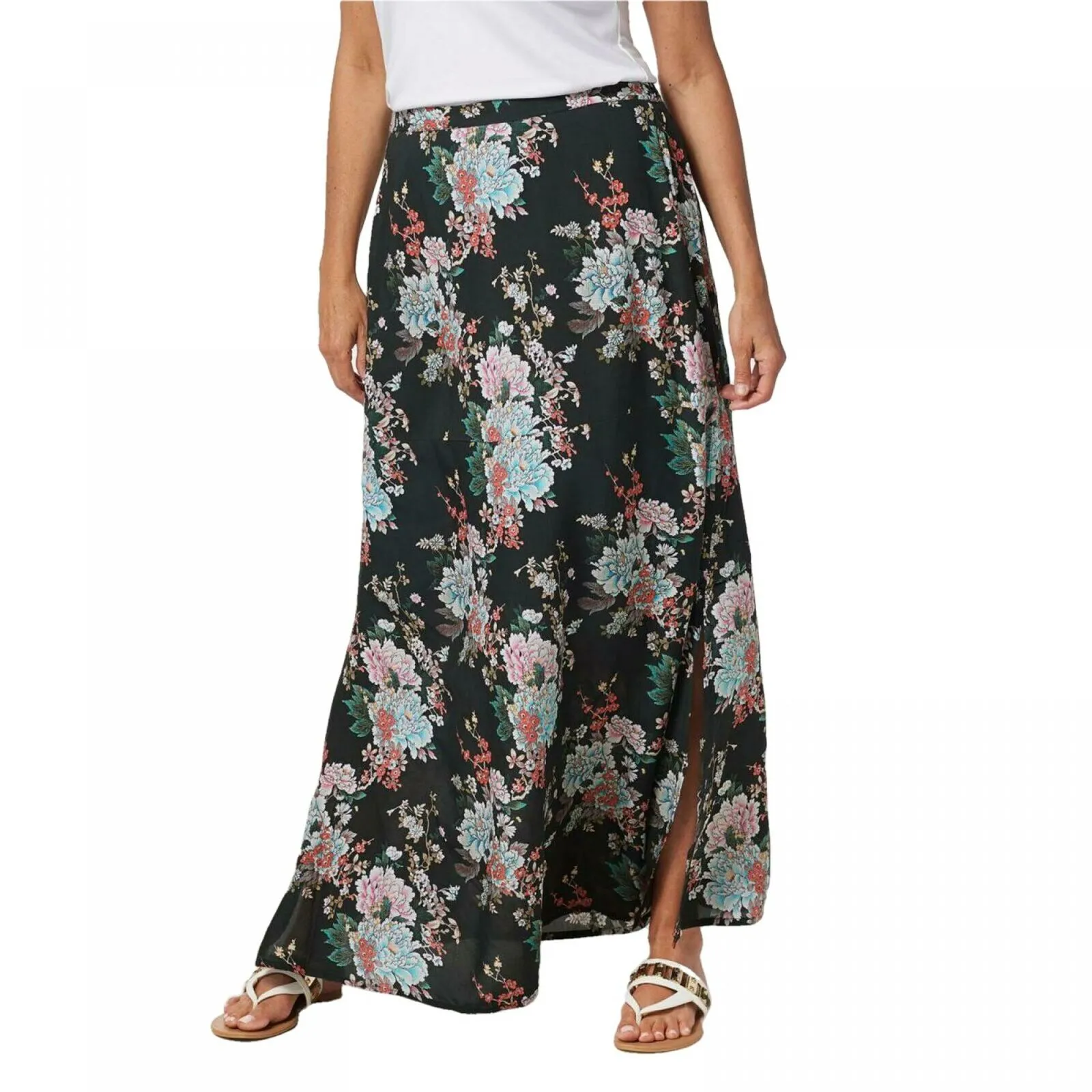 Tolani Collection Women's Floral Pull-On Woven Maxi Skirt