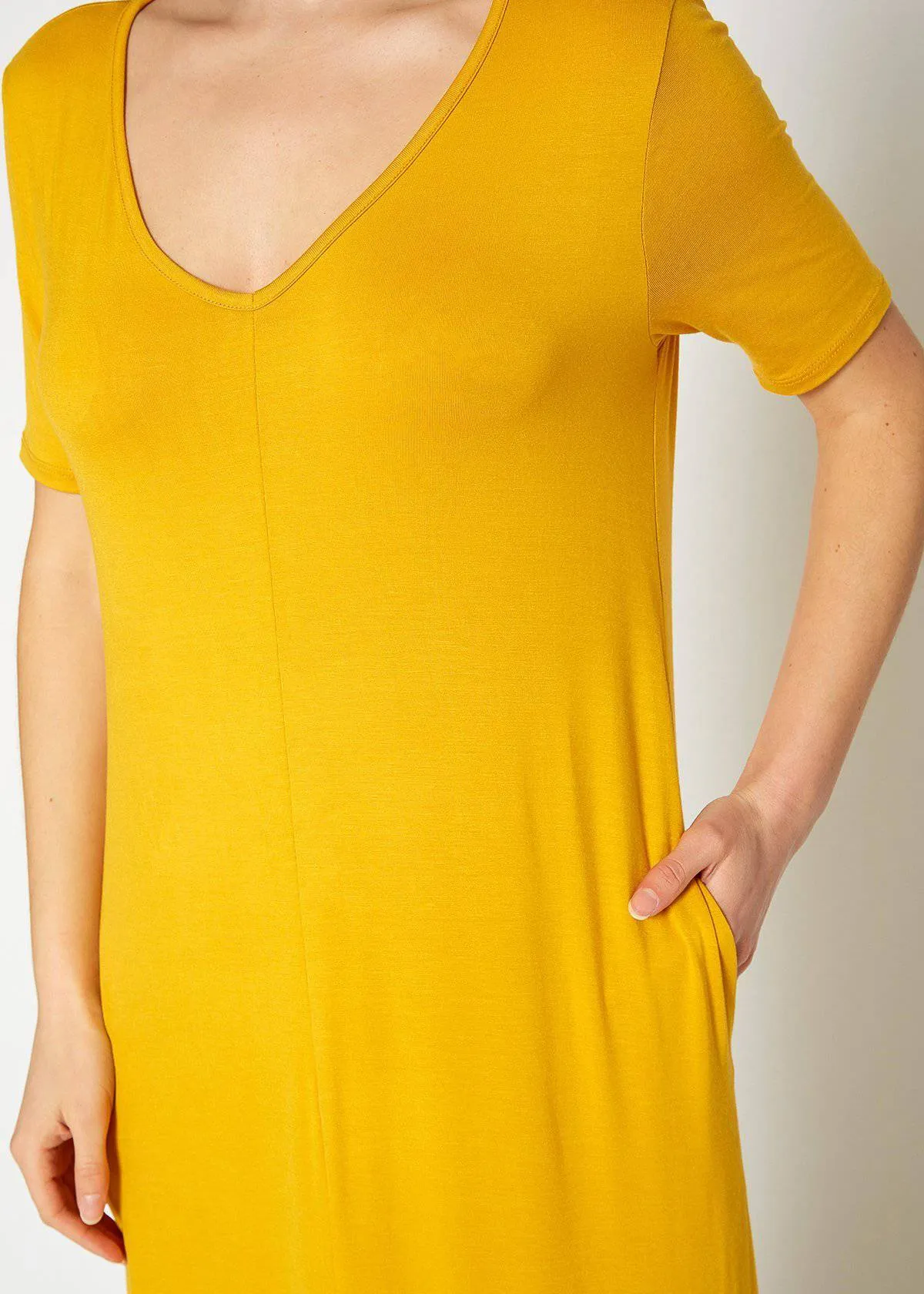 V-neck Short Sleeve Maxi Dress With Pockets by Shop at Konus