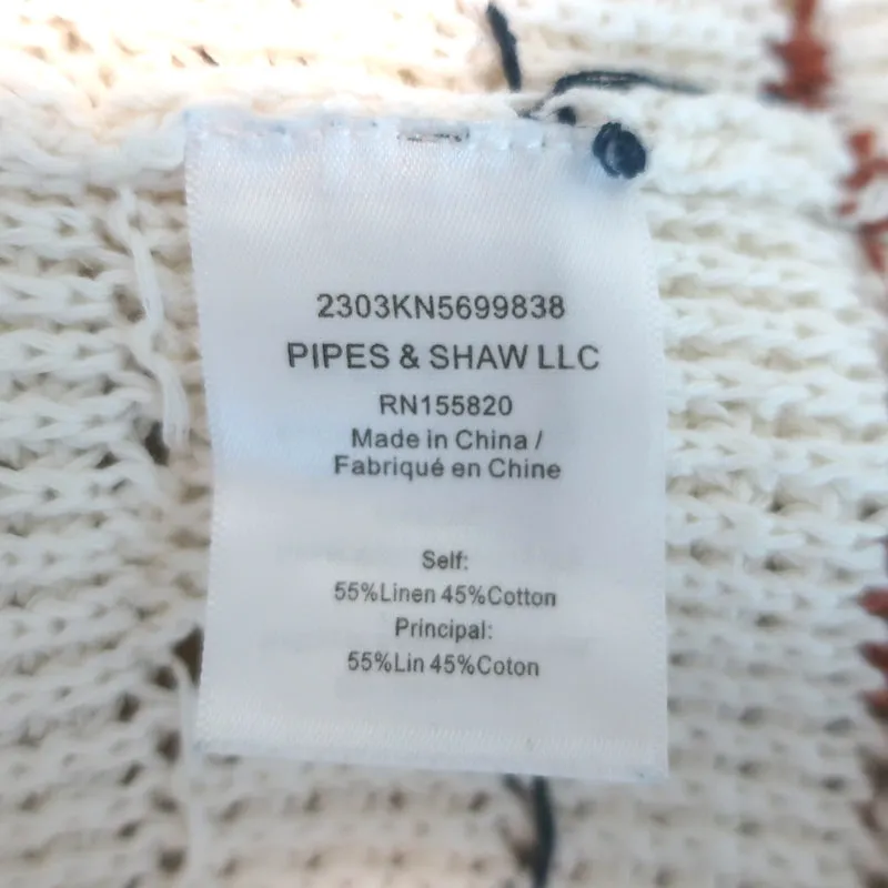Veronica Beard Ceriani Knit Jacket Cream Linen-Cotton Size Small