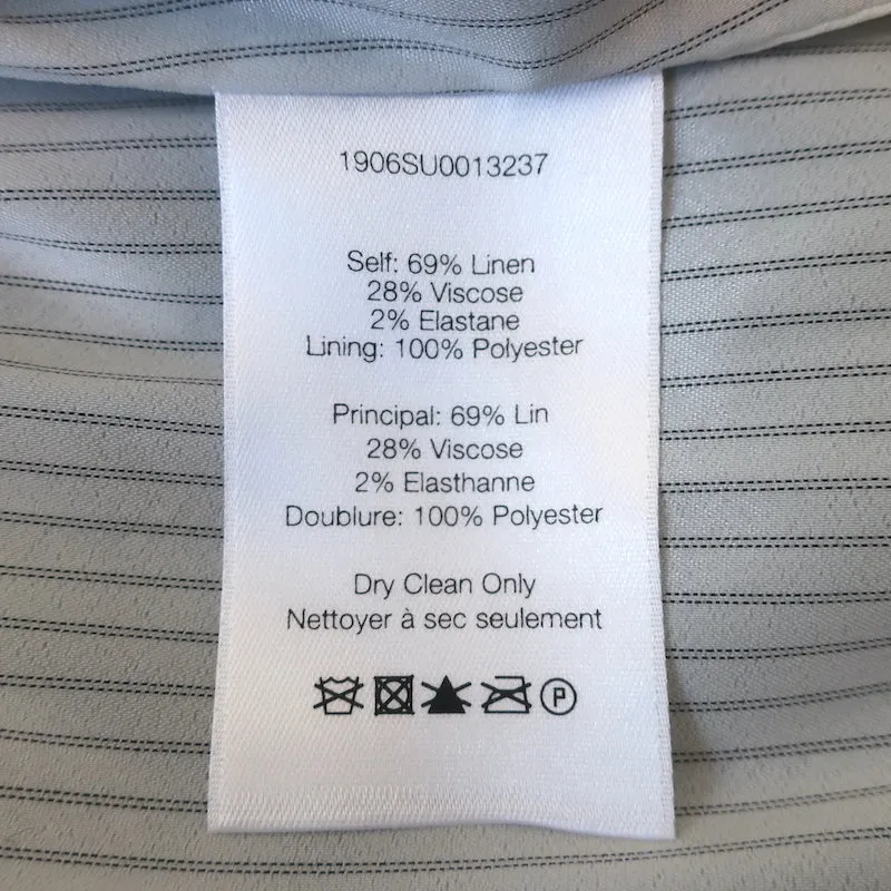 Veronica Beard Mini Skirt Fisher Gray Stretch Linen Herringbone Size 8