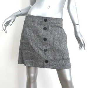 Veronica Beard Mini Skirt Fisher Gray Stretch Linen Herringbone Size 8