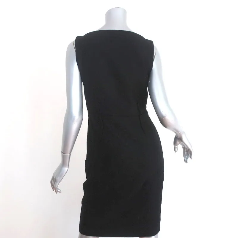 Viktor & Rolf Bow Neck Dress Black Satin-Trim Wool Size 40 Sleeveless Sheath