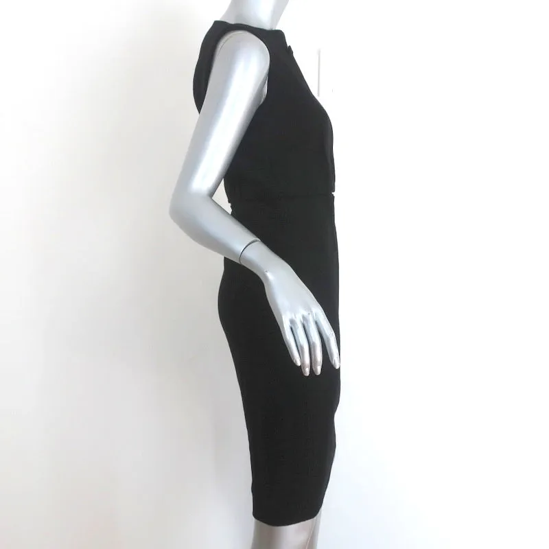 Viktor & Rolf Bow Neck Dress Black Satin-Trim Wool Size 40 Sleeveless Sheath