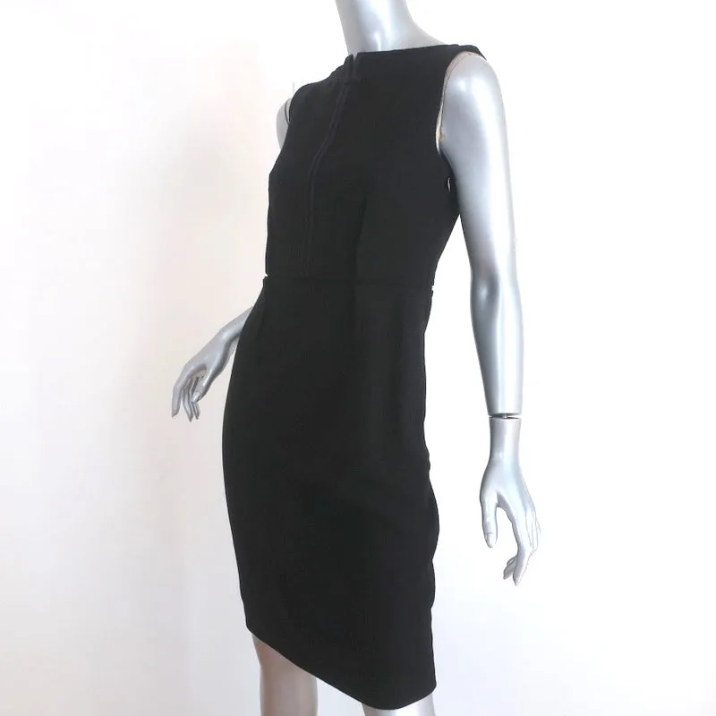 Viktor & Rolf Bow Neck Dress Black Satin-Trim Wool Size 40 Sleeveless Sheath