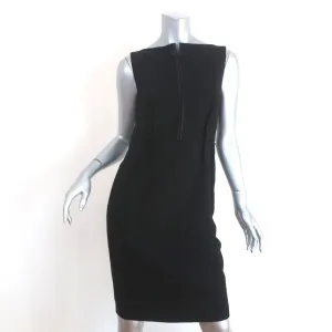 Viktor & Rolf Bow Neck Dress Black Satin-Trim Wool Size 40 Sleeveless Sheath