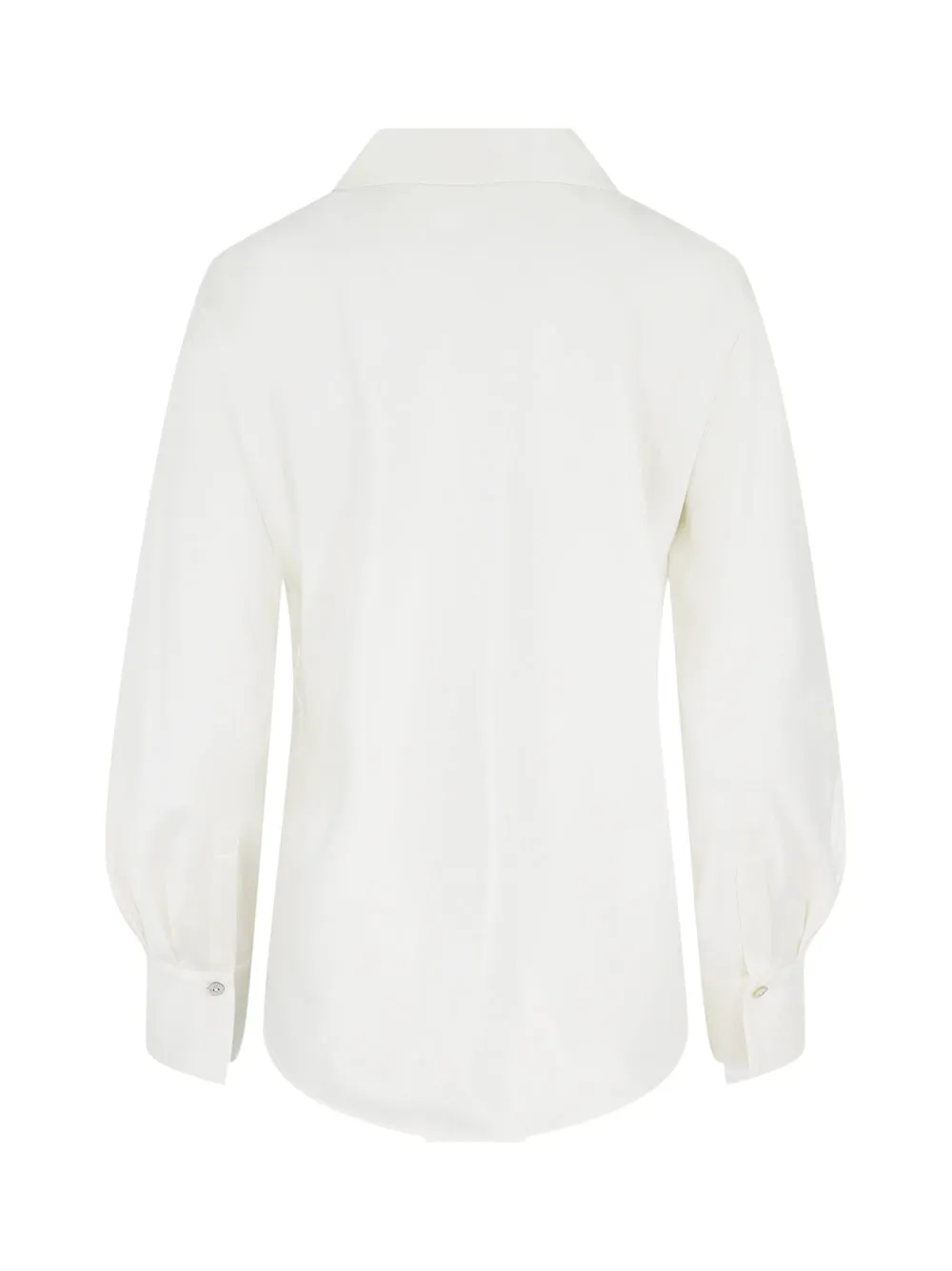 Vince Silk Bias Long-Sleeve Blouse in Off-White