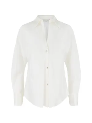 Vince Silk Bias Long-Sleeve Blouse in Off-White