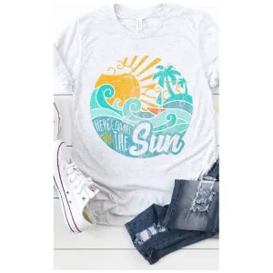 Vintage Here Comes the Sun Beach Graphic Tee