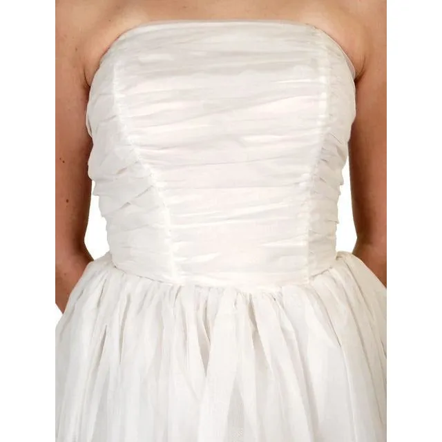 Vintage Winter White Chiffon Ballgown 1950S Details Wedding Gown 32-24-Free