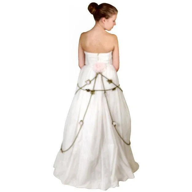 Vintage Winter White Chiffon Ballgown 1950S Details Wedding Gown 32-24-Free