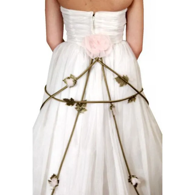 Vintage Winter White Chiffon Ballgown 1950S Details Wedding Gown 32-24-Free