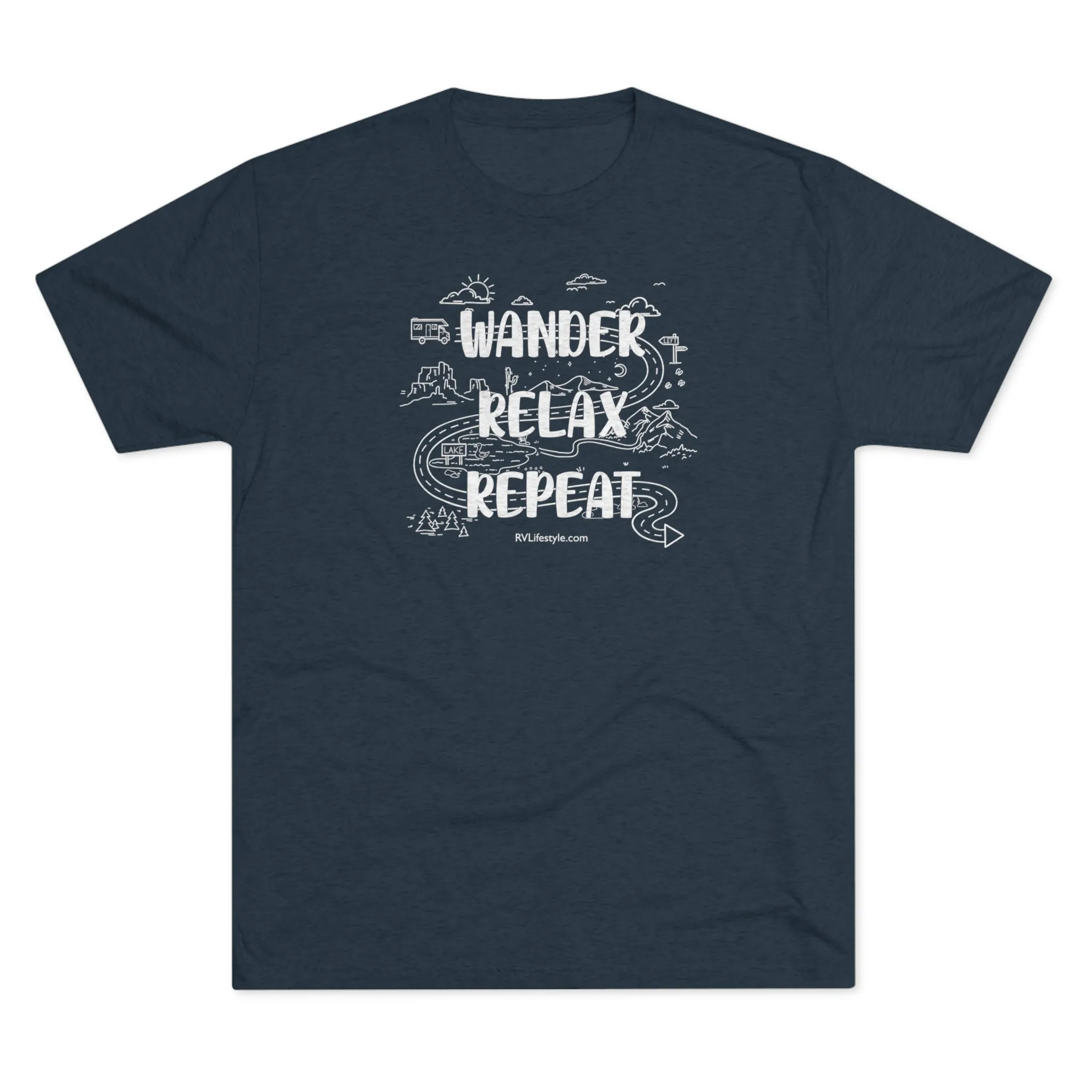 Wander - Relax - Repeat | Unisex Tri-Blend Crew Tee