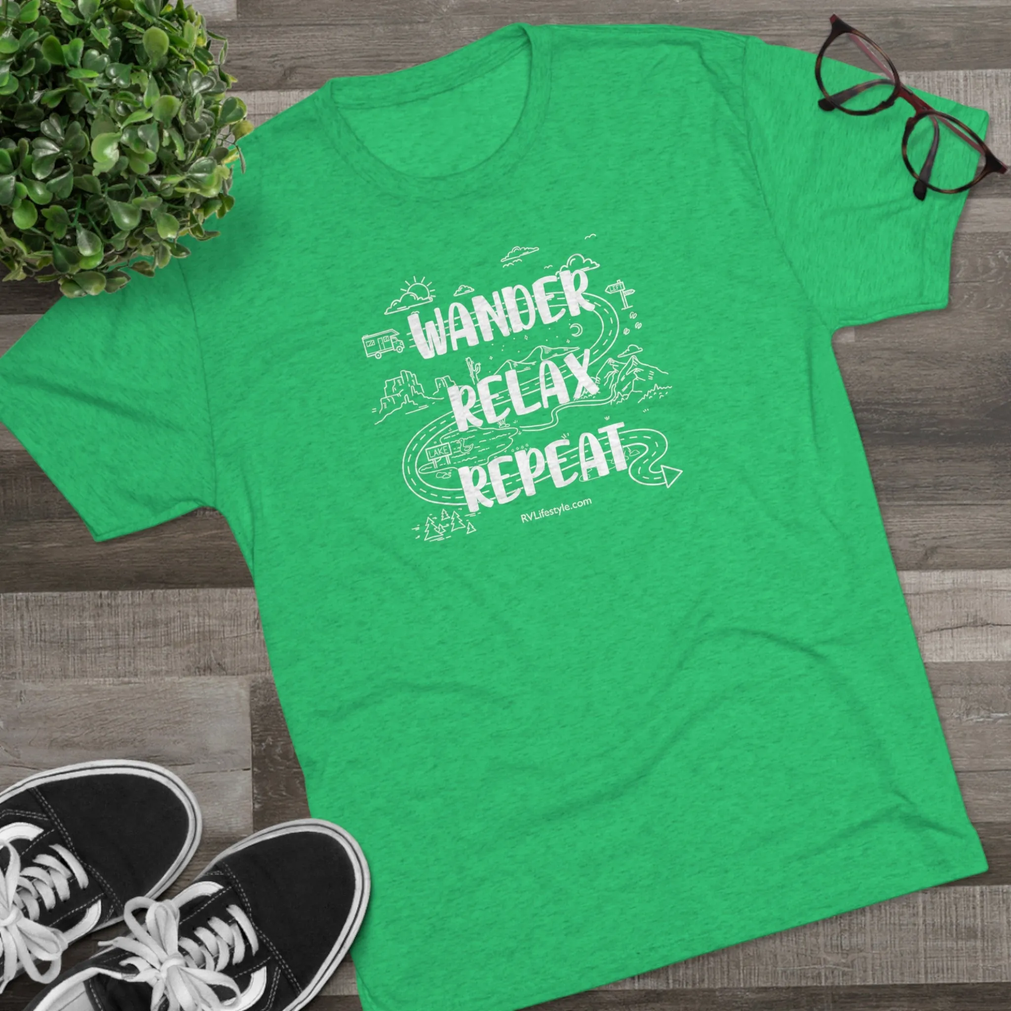 Wander - Relax - Repeat | Unisex Tri-Blend Crew Tee